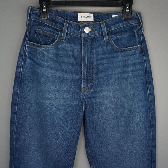 New FRAME Blue Le High 'N' Tight Crop Mini Boot Jeans in Eckhart size 27 - Picture 5 of 15